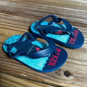 Infant baby toddler Blue Shark Flip Flops 4/5
